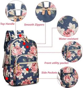 img 2 attached to 🎒 Stylish Leaper Floral Backpack: Versatile Satchel for Books, Laptop, and More!