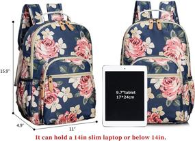 img 3 attached to 🎒 Stylish Leaper Floral Backpack: Versatile Satchel for Books, Laptop, and More!