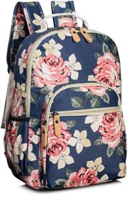 img 4 attached to 🎒 Stylish Leaper Floral Backpack: Versatile Satchel for Books, Laptop, and More!