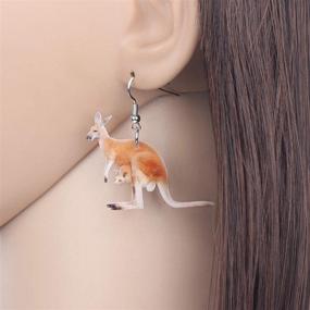 img 3 attached to Exquisite WEVENI Acrylic Kangaroo Earrings: Dangle Drop Sweet Jewelry for Women, Ideal Gifts!