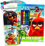 🐦 optimized angry birds coloring book super set - 3 pack coloring and activity books including angry bird stickers (bundle of angry birds bad piggies party supplies) логотип