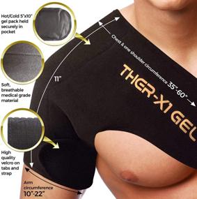 img 2 attached to 🔥 TherX Shoulder Brace with Reusable Gel Ice Cold and Heat Pack for Pain Relief and Injury Recovery - Sling Support Wrap with Hot Pack for Rotator Cuff, Arthritis, Frozen Shoulder, Dislocated Shoulder - Effective Mouse Shoulder Therapy