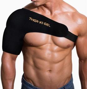 img 4 attached to 🔥 TherX Shoulder Brace with Reusable Gel Ice Cold and Heat Pack for Pain Relief and Injury Recovery - Sling Support Wrap with Hot Pack for Rotator Cuff, Arthritis, Frozen Shoulder, Dislocated Shoulder - Effective Mouse Shoulder Therapy