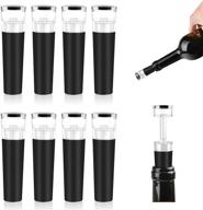 🍷 8 pack vacuum silicone wine stoppers for freshness & preservation - built-in wine saver pump, reusable & leak-free bottle sealers logo