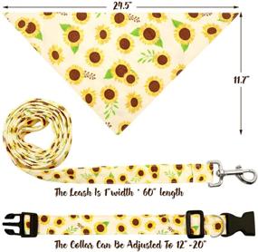 img 2 attached to 🌻 Sunflower Dog Collar Bandana Leash Set - CiyvoLyeen 3PCS, Ideal for Small Medium Pets Puppies, Perfect for Outdoor Walking, Running, Training in Summer & Fall, Great Dog Scarf Gift