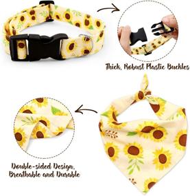 img 1 attached to 🌻 Sunflower Dog Collar Bandana Leash Set - CiyvoLyeen 3PCS, Ideal for Small Medium Pets Puppies, Perfect for Outdoor Walking, Running, Training in Summer & Fall, Great Dog Scarf Gift