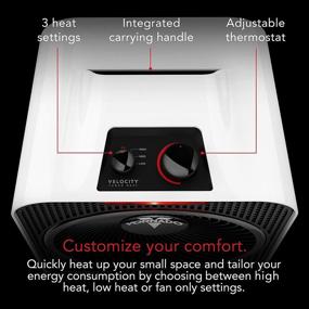 img 3 attached to 🔥 White Vornado Velocity 3 Space Heater | 3 Heat Settings, Adjustable Thermostat, Advanced Safety Features