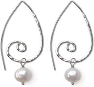 sterling silver .925 earrings with cultured pearl - dazzideb handmade designs usa logo