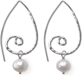 img 4 attached to Sterling Silver .925 Earrings with Cultured Pearl - DazziDeb Handmade Designs USA