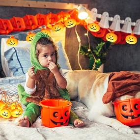 img 3 attached to 🎃 Halloween String Lights - 20 LED Battery Operated Decorative Pumpkin Lights for Indoor/Outdoor Halloween Decorations in Bedroom, Fireplace, Party, House, Yard, Garden