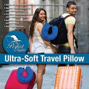 img 3 attached to 🌙 My Perfect Nights Premium Travel Pillow (Blue): Say Goodbye to Neck Pain with Super Soft Memory Foam and Easy Washing