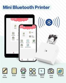 img 2 attached to 📠 Compact Wireless Phone Printer, M02 Portable Printer Gift Box with Thermal Sticker Label, Transparence/Semi-Transparence Label in Box, iOS & Android Bluetooth-Compatible - White