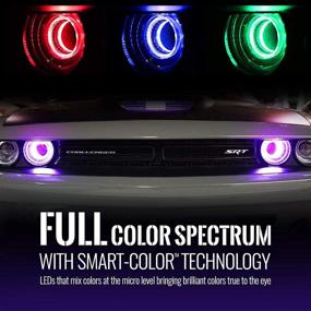 img 2 attached to OPT7 Aura Pro Halo Light DRL для Dodge Challenger 08-20: Bluetooth RGB полного цветового спектра Demon Eye & Angel Eye Kit, легкая установка, приложение для iOS и Android.