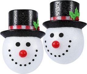 img 3 attached to 🎄 2 Pack Christmas Porch Light Covers - Festive Snowman Porch Light Covers for Outdoor Christmas Decorations by SOLLED