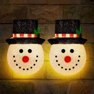 🎄 2 pack christmas porch light covers - festive snowman porch light covers for outdoor christmas decorations by solled logo