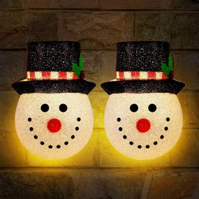 img 4 attached to 🎄 2 Pack Christmas Porch Light Covers - Festive Snowman Porch Light Covers for Outdoor Christmas Decorations by SOLLED