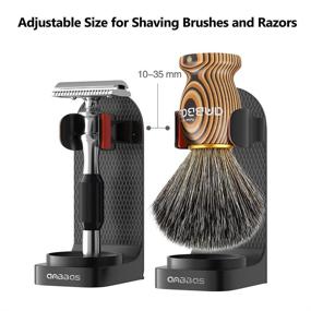 img 1 attached to 🪒 Convenient Hanging Shaving Holder: 2pcs Black ABS Assembly Type Stand for Brushes and Razors