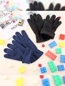 img 1 attached to Pairs Fleece Gloves Winter Fingers Boys' Accessories