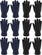 pairs fleece gloves winter fingers boys' accessories logo