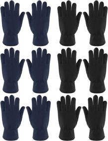 img 4 attached to Pairs Fleece Gloves Winter Fingers Boys' Accessories