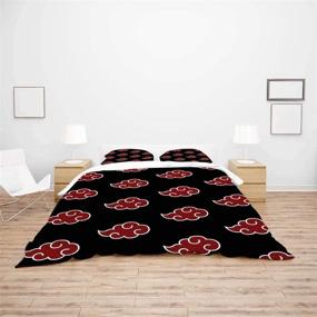 img 3 attached to 🛏️ Symbol Anime Queen Size Bedding Set with Duvet Cover & Pillow Shams - Ideal Gift for Girls, Boys, and Teens (Comforter Not Included)