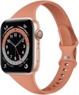 👉 тонкий силиконовый спортивный ремешок acrbiutu для apple watch 38 мм/40 мм - коричневый, совместим с iwatch se series 1/2/3/4/5/6 логотип