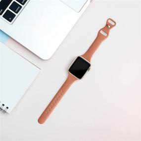 img 3 attached to 👉 Тонкий силиконовый спортивный ремешок Acrbiutu для Apple Watch 38 мм/40 мм - коричневый, совместим с iWatch SE Series 1/2/3/4/5/6