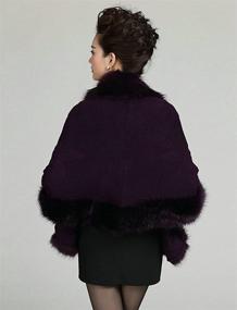 img 1 attached to 👰 Elfjoy Bridal Faux Fur Cashmere Wool Shawl Cloak Cape Coat for Winter Weddings and Parties