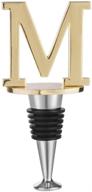 🍾 wine and beverage bottle stopper with gold finish - ideal gift for valentine's day, mother's day, father's day, thanksgiving (letter m) логотип