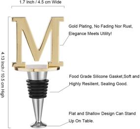 img 3 attached to 🍾 Wine and Beverage Bottle Stopper with Gold Finish - Ideal Gift for Valentine's Day, Mother's Day, Father's Day, Thanksgiving (Letter M)