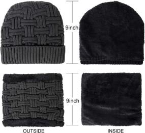 img 2 attached to Warm Knit Winter Hat, Scarf, and Touch Screen Gloves Set - Perfect Gifts for Men and Women