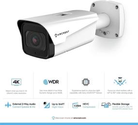 img 3 attached to 📷 Amcrest 4K Outdoor POE IP Camera with Varifocal 8MP Bullet, 4X Optical Zoom, 2.7mm~12mm Lens, IP67 Weatherproof, IK10 Resistant, MicroSD Recording - (IP8M-MB2546EW)