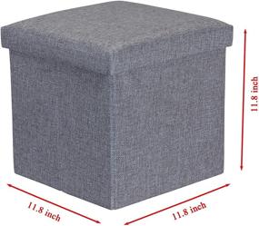 img 3 attached to RONSTA Storage Foldable Ottomans Linen Gray Furniture and Accent Furniture