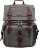 🎒 kattee men's canvas leather backpack: ideal for hiking, travel and school logo