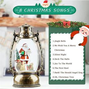 img 1 attached to 🎅 Bronze Christmas Snow Globes Musical featuring Santa Claus & Dog, Snowglobes Christmas Lantern Glitter Lighted for Festive Decorations and Gift
