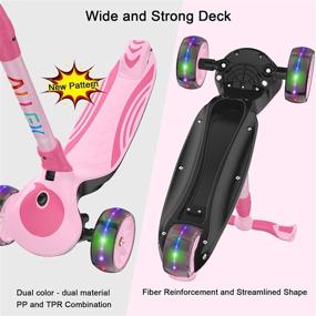 img 1 attached to 🛴 Allek F01 Folding Kick Scooter for Kids: Height Adjustable, Foldable Handlebar, LED Flashing Glider with Dual Color Anti-Slip Deck - Perfect for Boys and Girls Aged 3-12