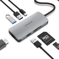 🔌 upgrow usb c hub 7-1 multiport adapter: 4k hdmi, 3 usb 3.0, 100w pd charger, tf/sd reader, type c dock for macbook pro/air & c port laptops логотип