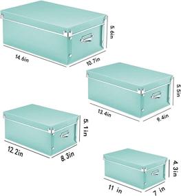 img 2 attached to 📦 Space-Saving Foldable Plastic Storage Box Set with Lids - Multiple Sizes, Press-Stud Fastening - Ideal for Kids Toys, Clothes, Socks, Office Supplies, Cosmetics - Green