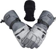 waterproof cold winter melange gloves and balaclava set for men's skiing and snowboarding логотип