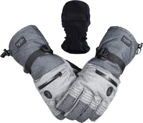 img 4 attached to Waterproof Cold Winter Melange Gloves and Balaclava Set for Men's Skiing and Snowboarding