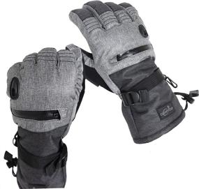 img 2 attached to Waterproof Cold Winter Melange Gloves and Balaclava Set for Men's Skiing and Snowboarding