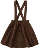 corduroy elastic overall skirt & skort in burgundy - romwe girls' clothing logo