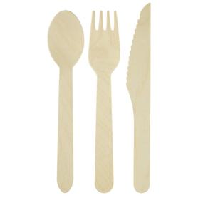 img 4 attached to 🌱 Plasticpro Disposable Wooden Cutlery Sets - 400 Piece Total: Eco Friendly Biodegradable Compostable Utensils