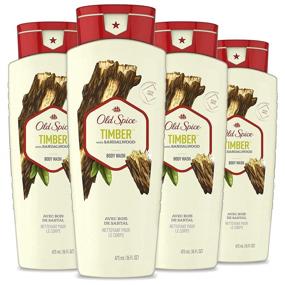 img 4 attached to 🌲 Old Spice Timber Men's Body Wash - Fresher Collection, 16 Fl Oz (Pack of 4)