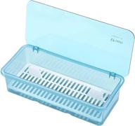 🍽️ aiyoo flatware tray: ultimate kitchen drawer organizer with lid, drainer, and dust-proof cover - plastic cutlery and utensil storage container in blue logo