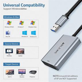 img 2 attached to 🔌 ABLEWE 2021 Улучшенный адаптер USB к HDMI: Алюминиевый конвертер USB 3.0/2.0 для ПК и ноутбука, проектора, телевизора | Совместимость с Mac OS, Windows 10/8/7, Chrome OS (не поддерживается Linux)