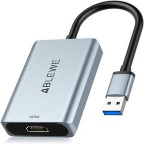 img 4 attached to 🔌 ABLEWE 2021 Улучшенный адаптер USB к HDMI: Алюминиевый конвертер USB 3.0/2.0 для ПК и ноутбука, проектора, телевизора | Совместимость с Mac OS, Windows 10/8/7, Chrome OS (не поддерживается Linux)