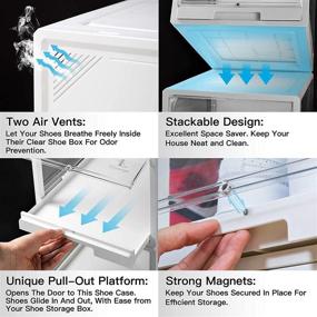 img 3 attached to 👟 Premium Acrylic Shoe Storage Boxes - Multipurpose Shoe Containers for Sneakerheads - Drawer Type Stackable Clear Plastic Shoe Boxes - Shoe Bin & Shoe Tree - Large Drop Front Shoe Box With Lids - Storage Containers for Shoes - Transparent Cap Box Hat Rack Storage Box - Shoe Case - Black - Fits Men Size 12 13 14 15 (X-Large)