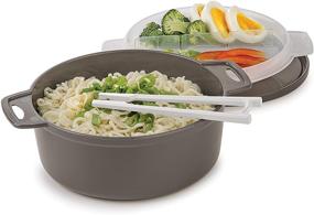 img 4 attached to 🍜 Prep Solutions by Progressive 4-Piece Microwave Ramen Bowl To-Go, Gray - PS-94GY: Convenient and Versatile for Ramen, Udon, Pho Noodles - BPA Free & Dishwasher Safe!