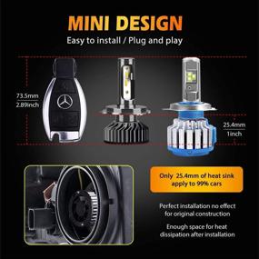 img 2 attached to 🚗 Infitary H4 9003 HB2 LED Headlight Bulbs Hi/Lo Dual Beam 10000LM Crystal Clear White Bright CSP Chips Auto Headlamp Car Headlight Replacement 72W 6500K - 1 Pair